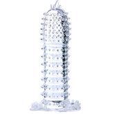 BAILE - FUNDA DE PENE CON PUNTOS ESTIMULANTES TRANSPARENTES 14 CM